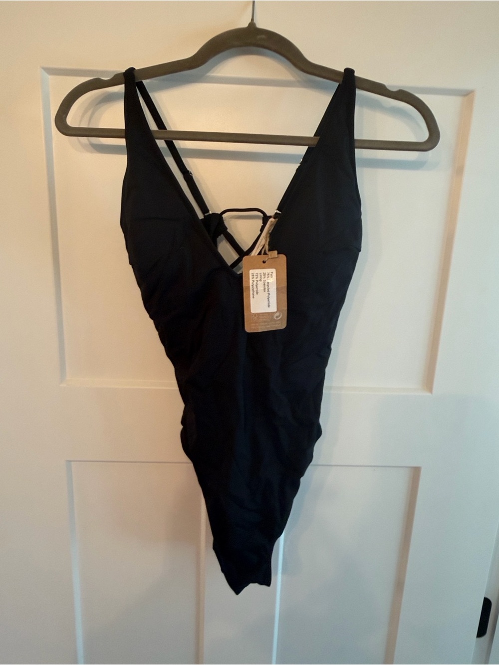 Classic Black One-Piece Swimsuit with Strappy Back